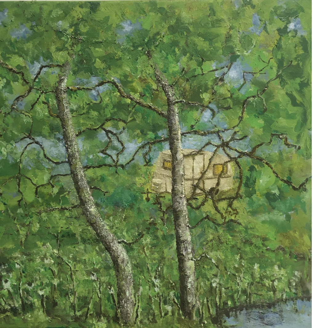 hilda-haafkens-oil-painting-camping-caravan-forest hilda-haafkens-oil-painting-camping-caravan-forest